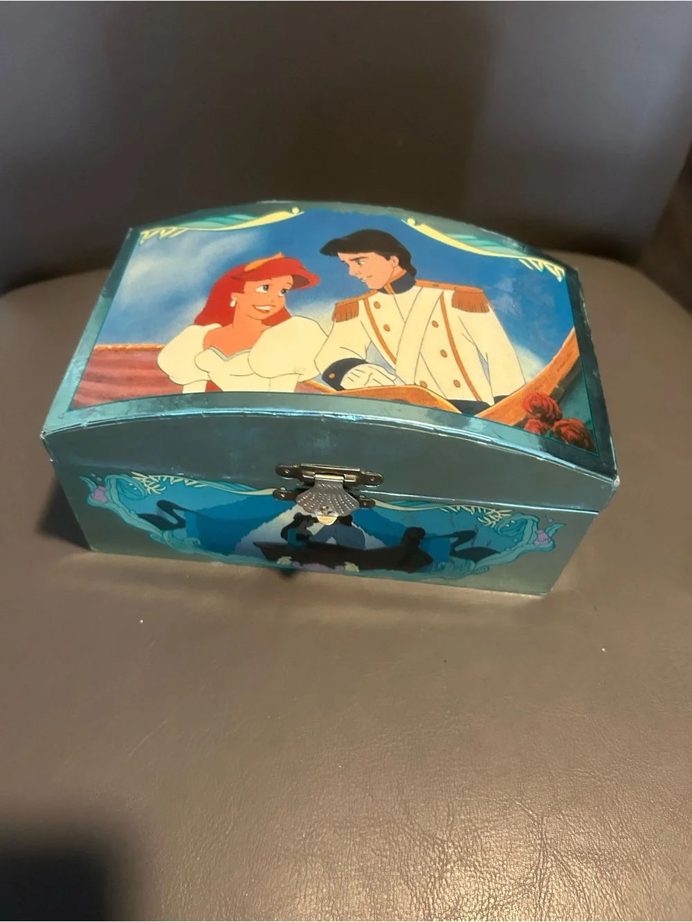Disney 80/90, Teal The Little Mermaid musicKeepsake Box Featuring Ariel & Prince